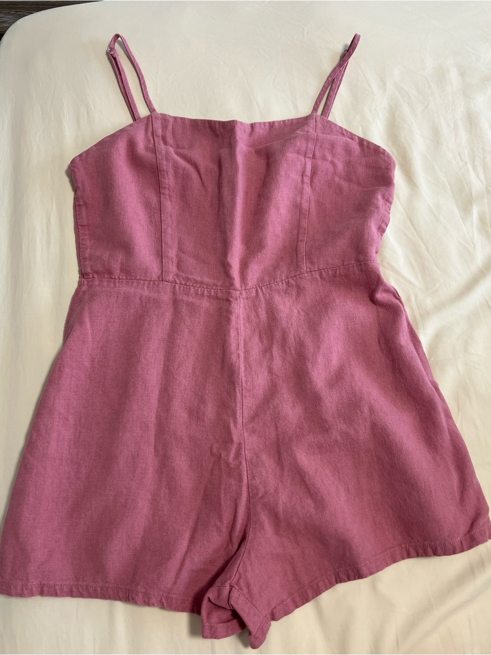 Forever 21 Rose-Pink Linen-Blend Romper